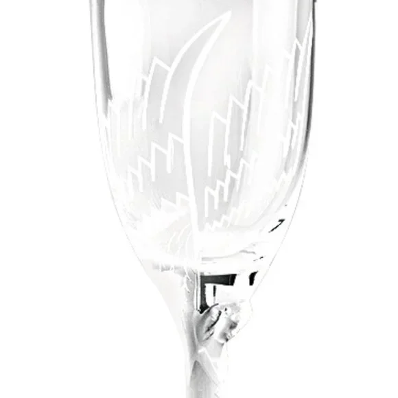 LALIQUE Smiling Angel Signed Blown Crystal Champagne Stem Flute Reims Cathedral - Picture 10 of 11